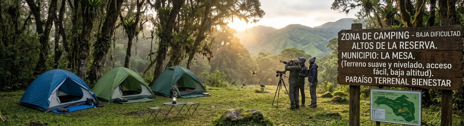 Aviturismo y camping en Altos de la Reserva