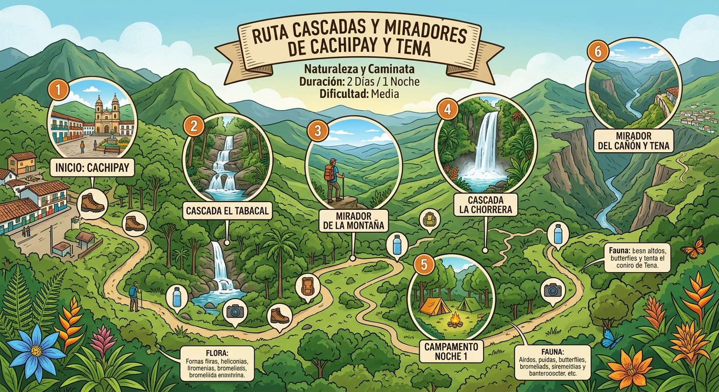 Cascadas y miradores de Cachipay y Tena