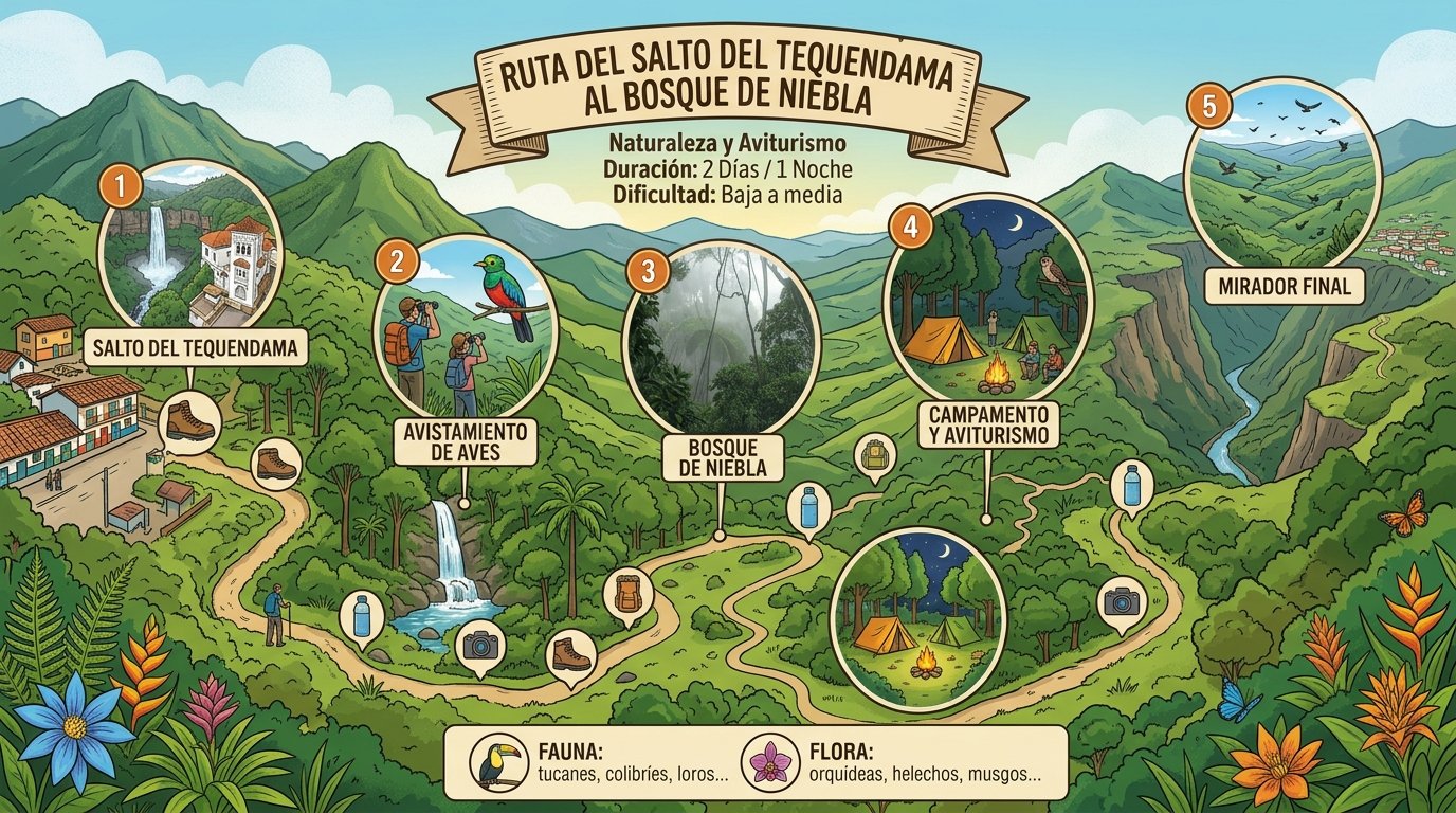Del Salto del Tequendama al bosque de niebla