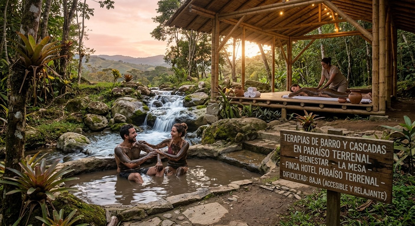 Terapias de barro y cascadas en Paraíso Terrenal
