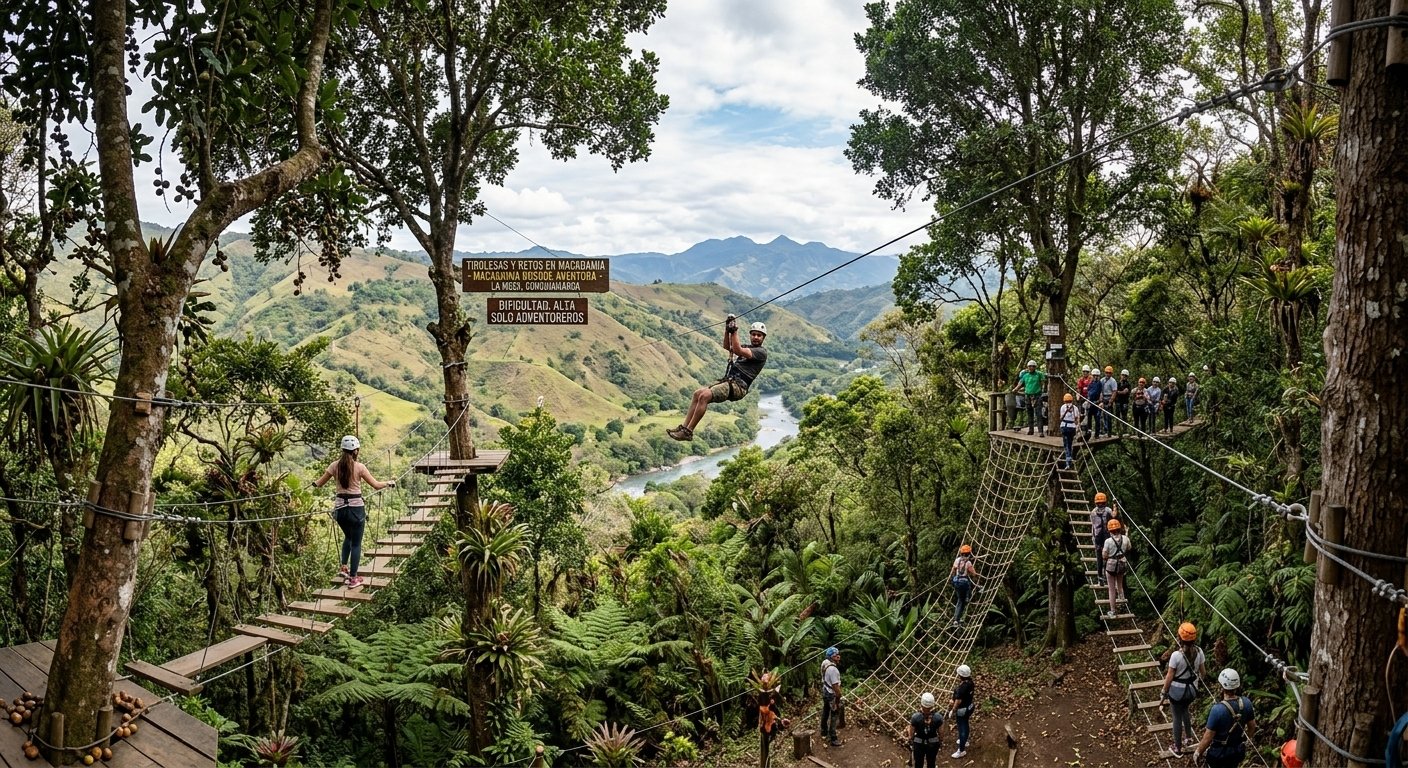 Tirolesas y retos en Macadamia